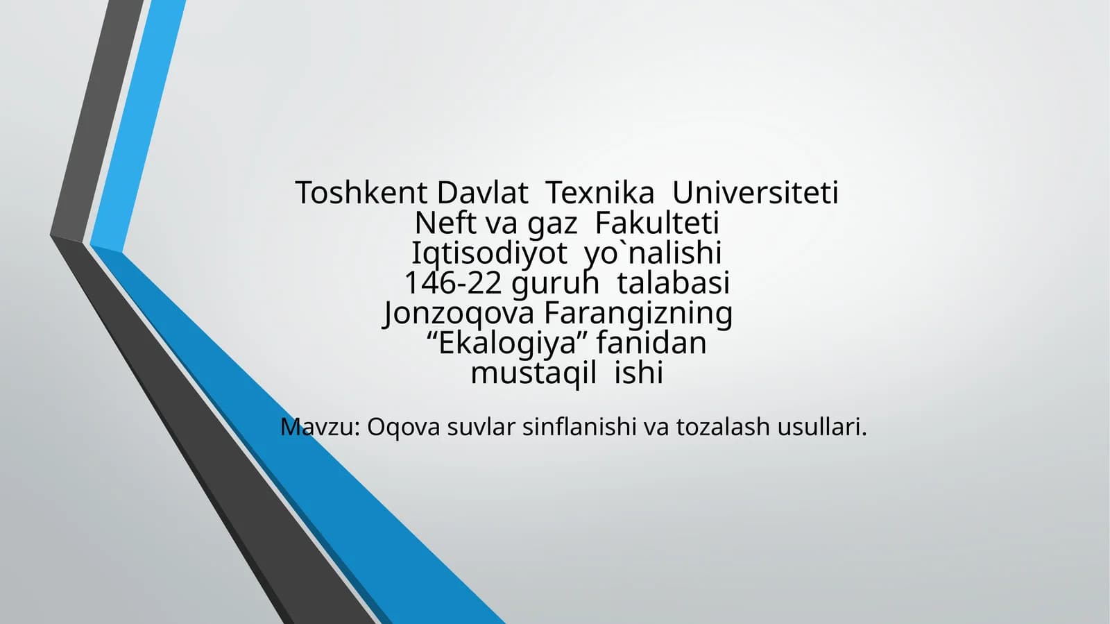 Ekologiya fanidan o'qish qo'llanma