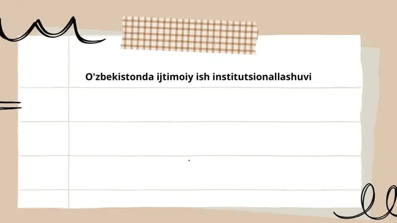 O'zbekistonda ijtimoiy ish institutsionallashuvi
