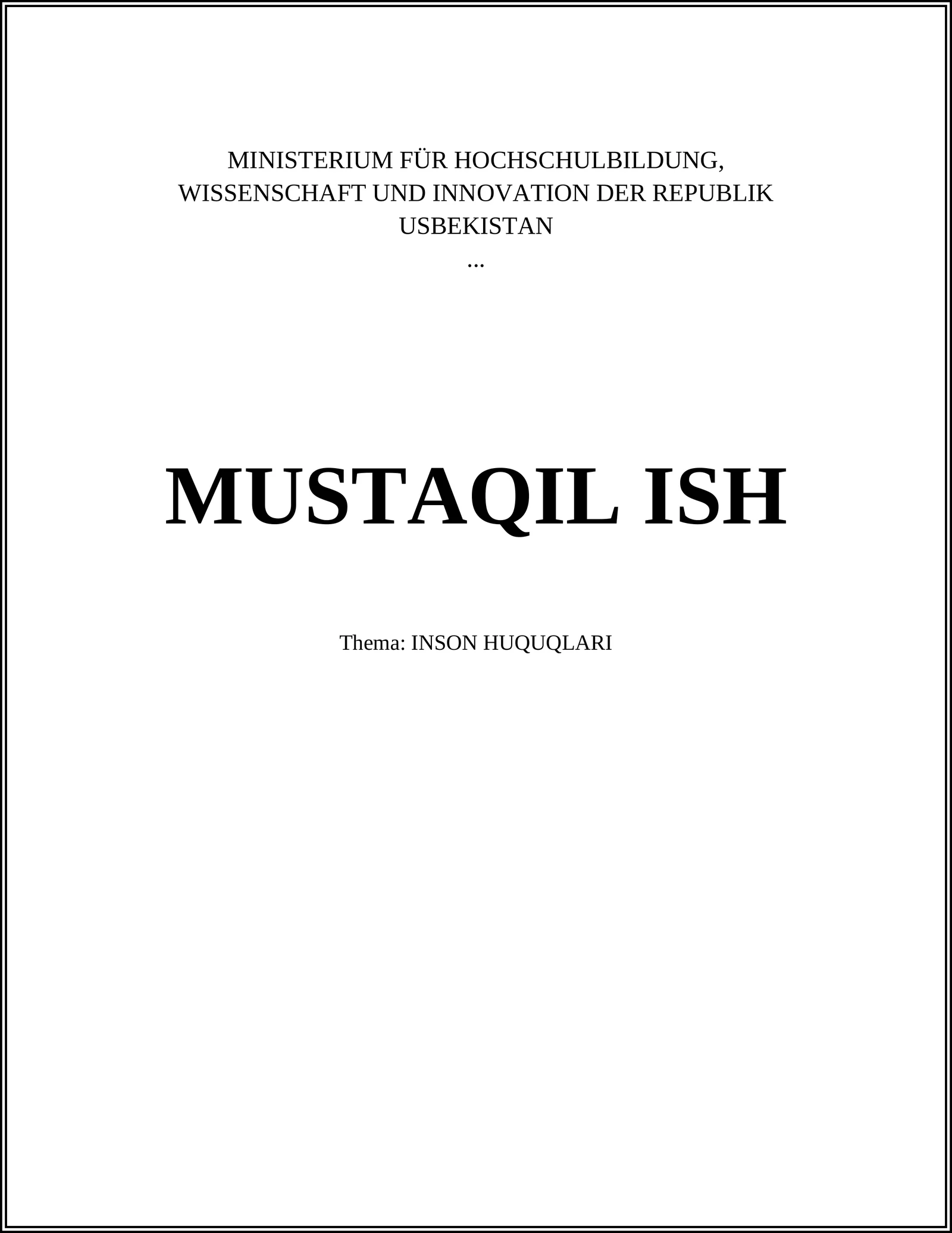INSON HUQUQLARI