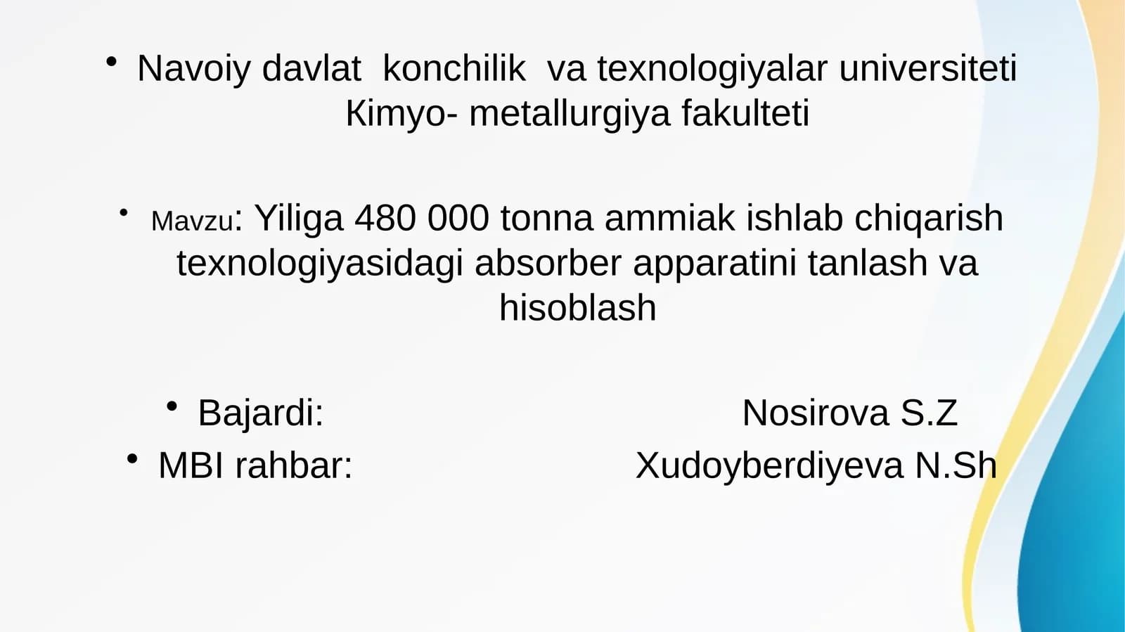 Кimyo-metallurgiya fakulteti