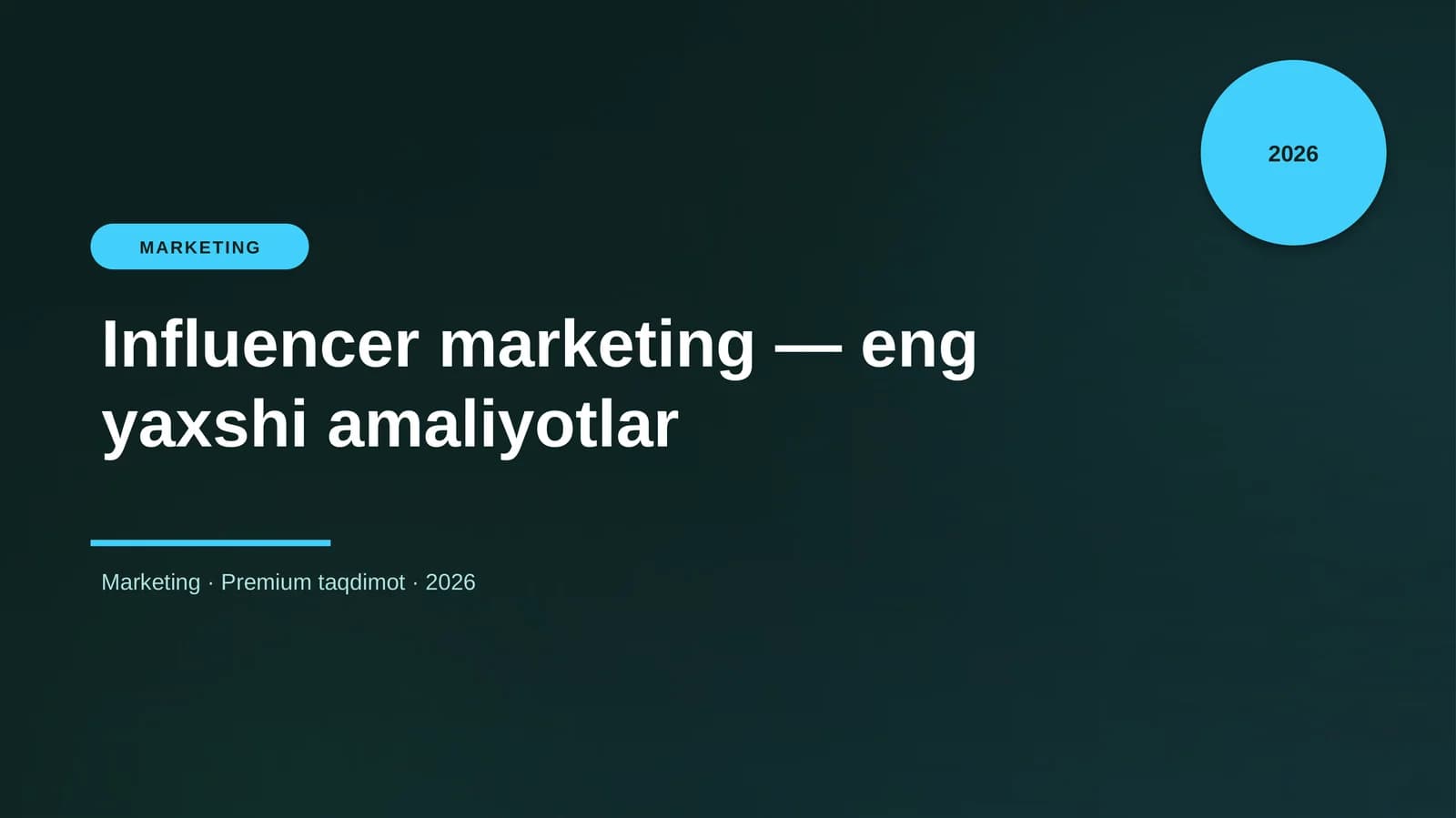 Influencer marketing — eng yaxshi amaliyotlar