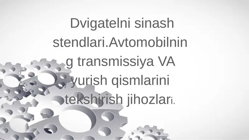 Dvigatelni sinash stendlari.