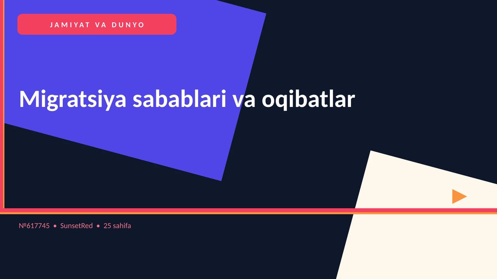 Migratsiya sabablari va oqibatlar