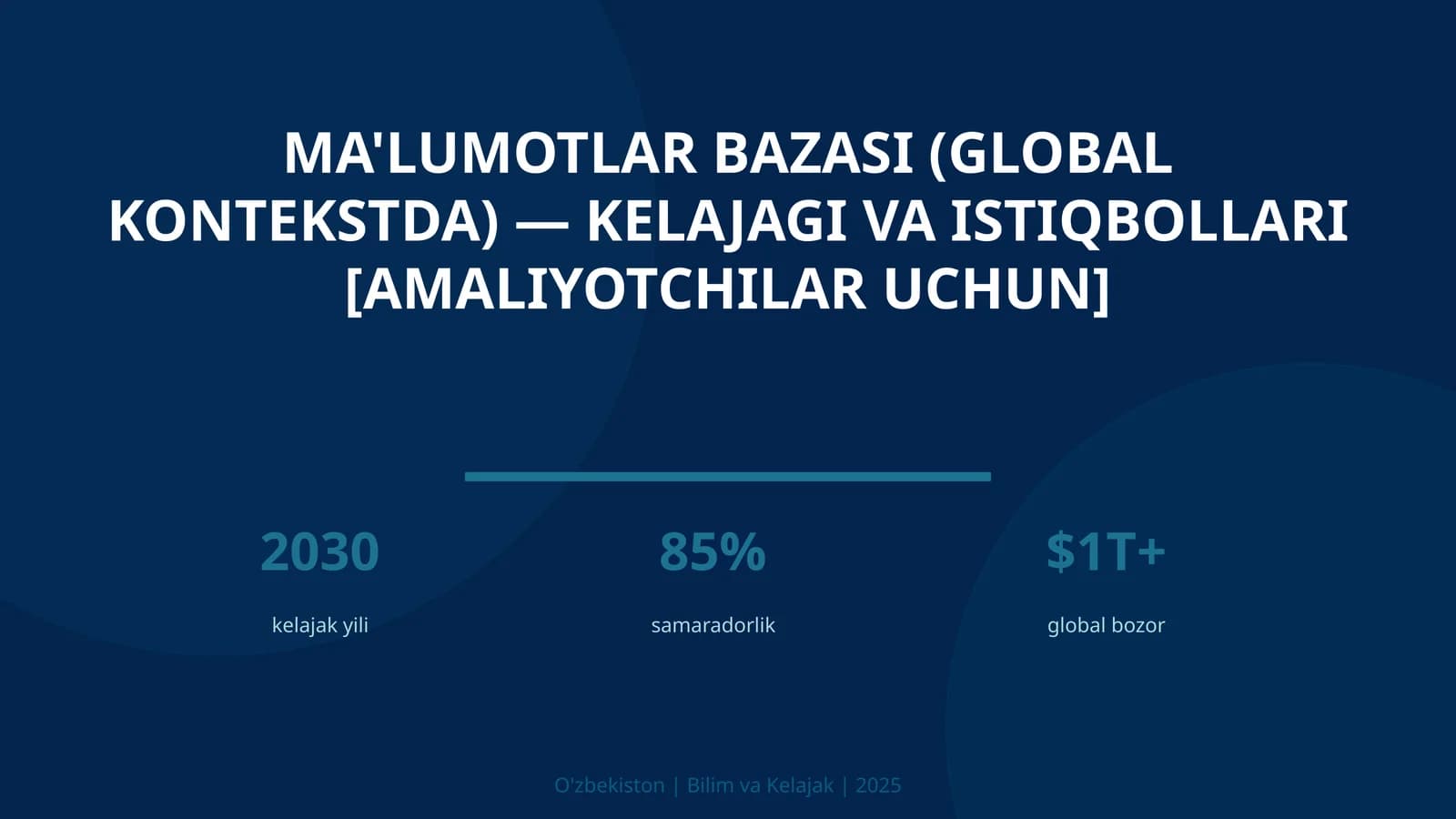 Ma'lumotlar bazasi (global kontekstda) — kelajagi va istiqbollari [amaliyotchilar uchun]