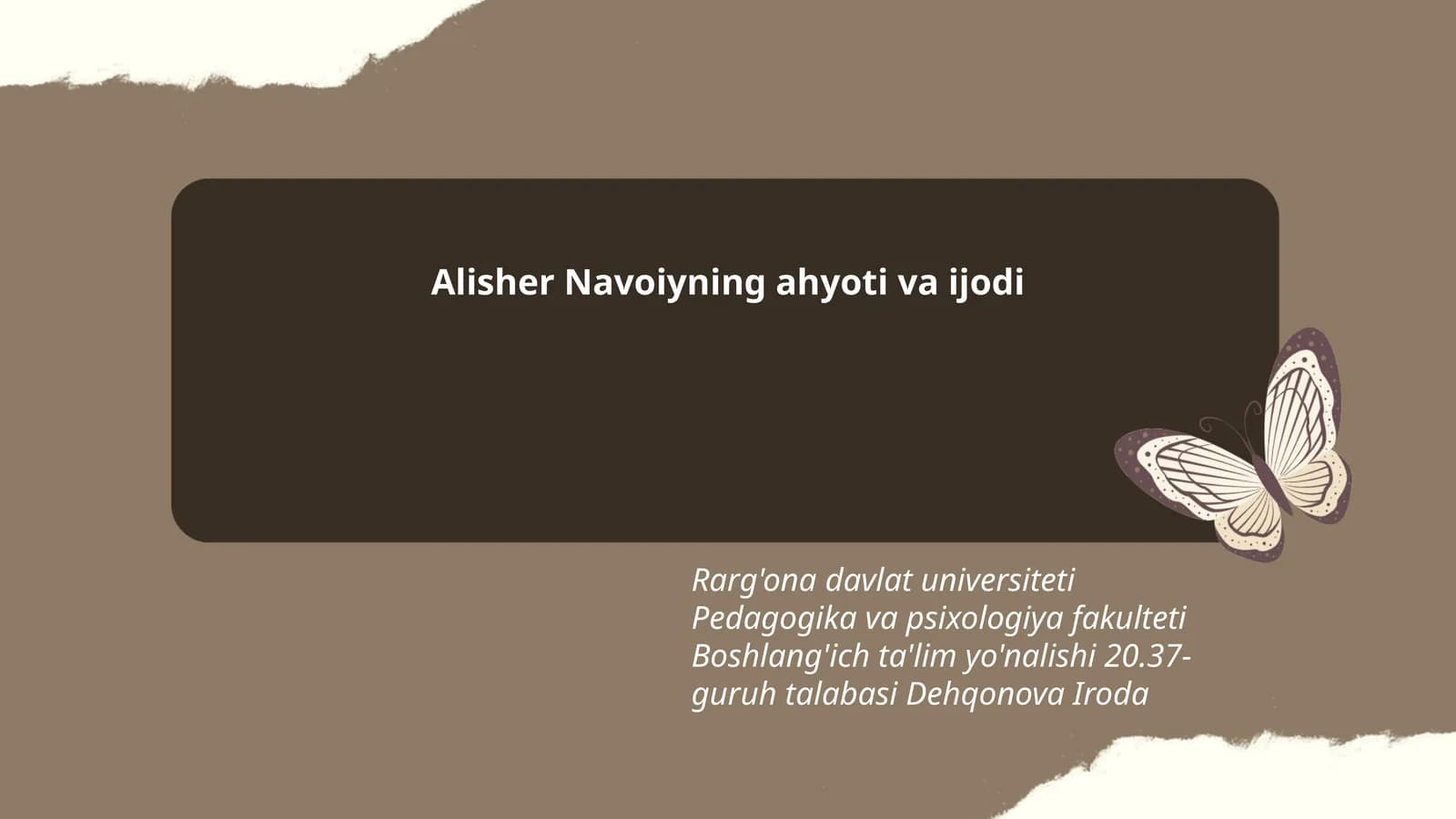Alisher Navoiyning ahyoti va ijodi