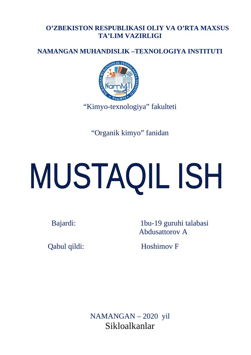 Sikloalkanlar