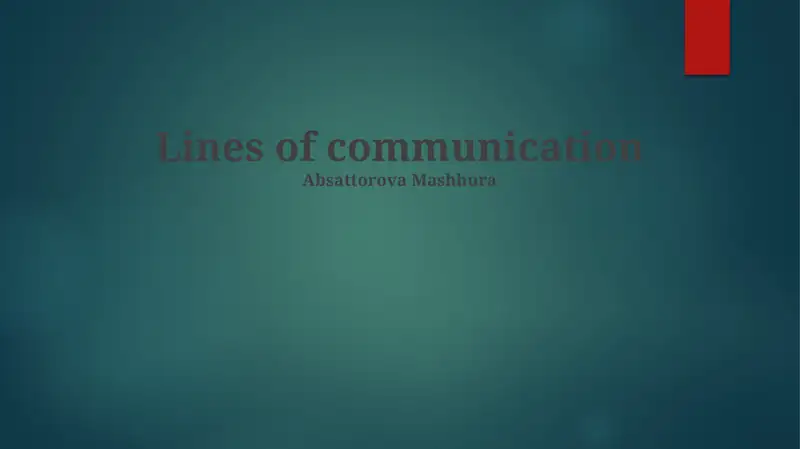Lines of communication
