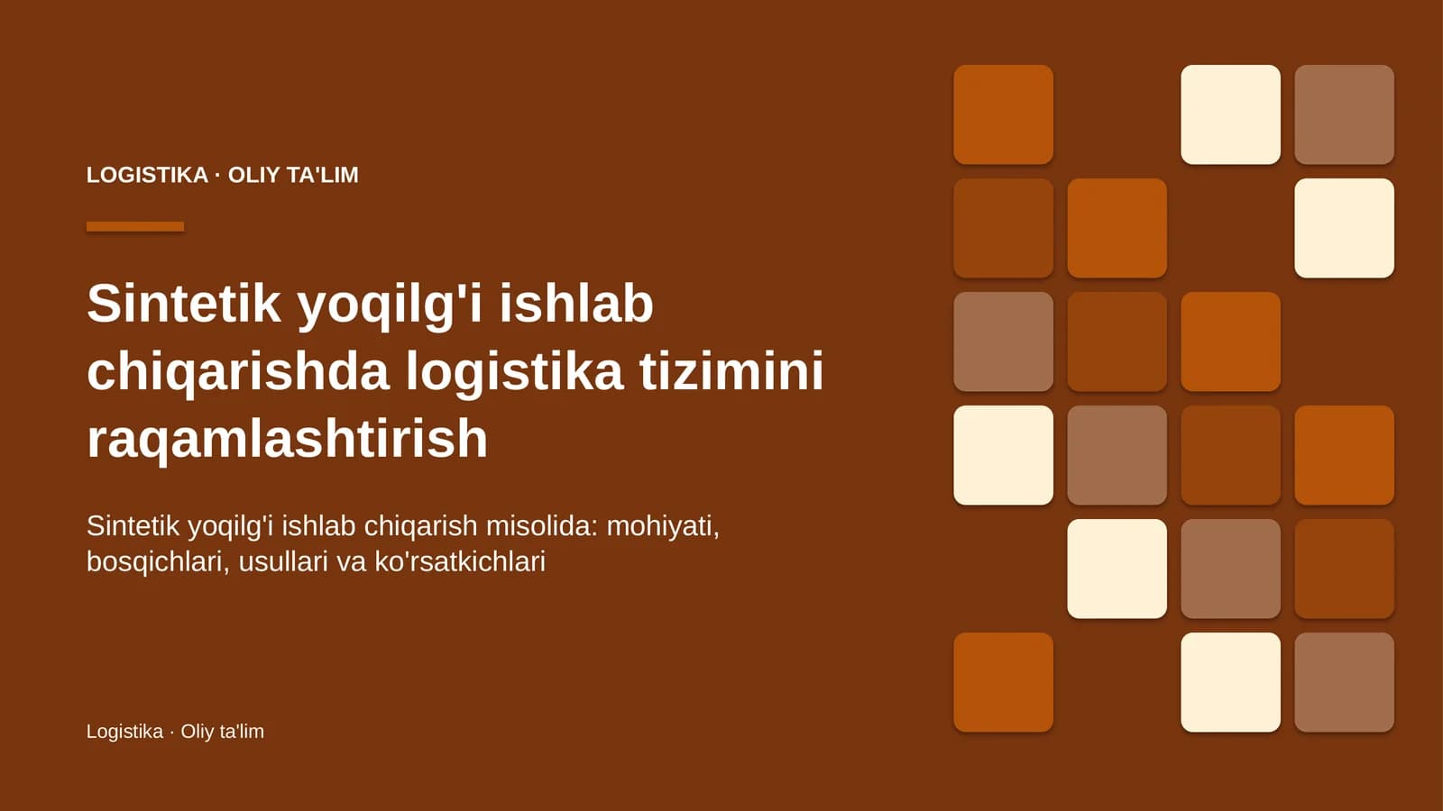 sintetik yoqilg'i ishlab chiqarishda logistika tizimini raqamlashtirish 6931