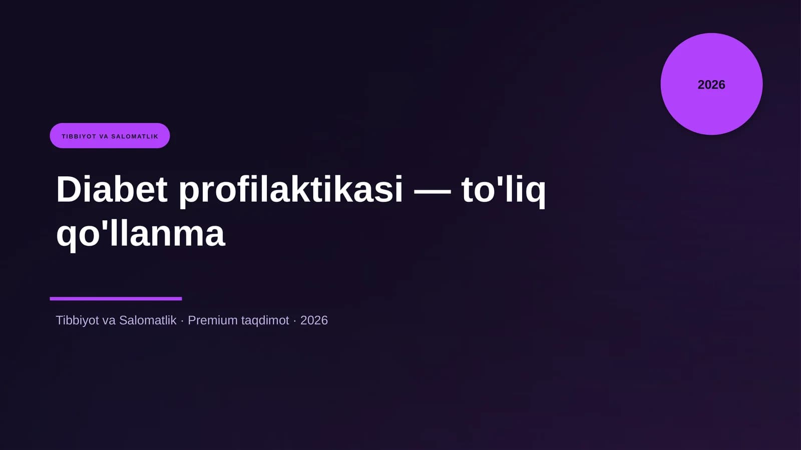 Diabet profilaktikasi — to'liq qo'llanma