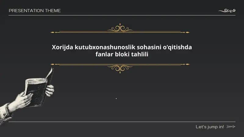Xorijda kutubxonashunoslik sohasini oʻqitishda fanlar bloki tahlili