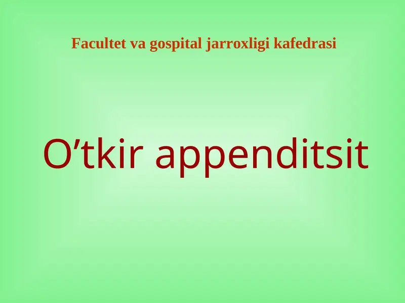 O’tkir appenditsit
