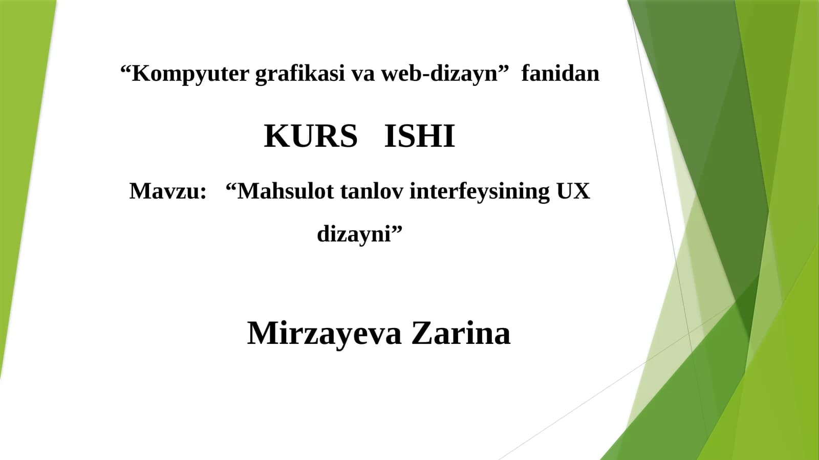 "Kompyutergrafikasi va web-dizayn fanidan KURS ISHI"
