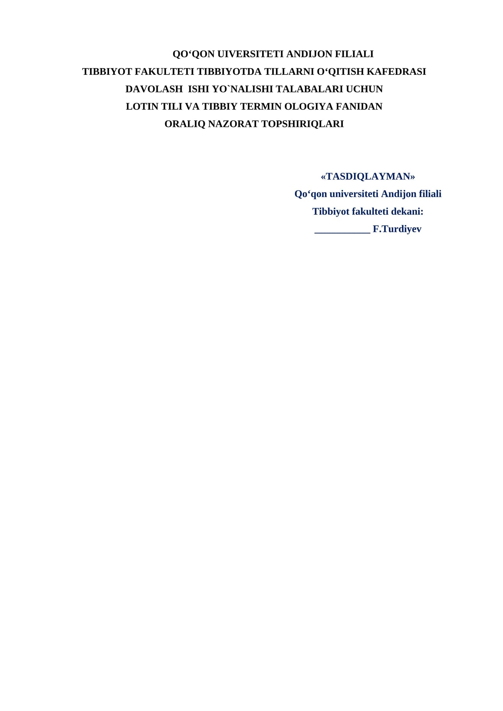 Berilgan anatomik atamalarni lugat shaklida tarjima qiling
