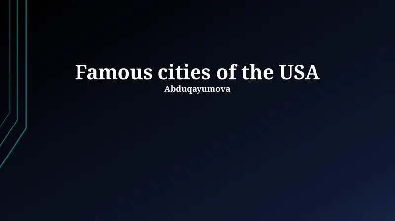 Key U.S. Cities: An Overview