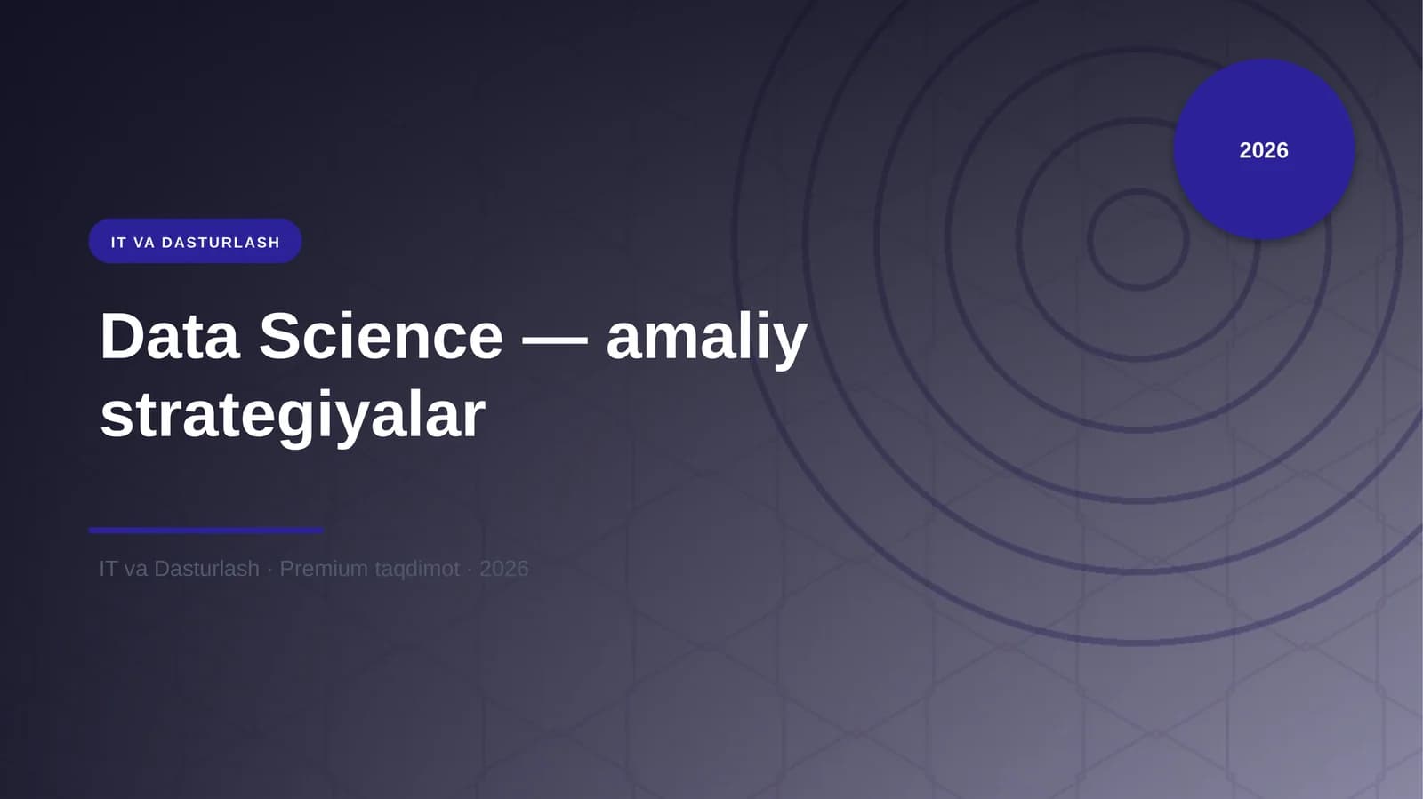 Data Science — amaliy strategiyalar