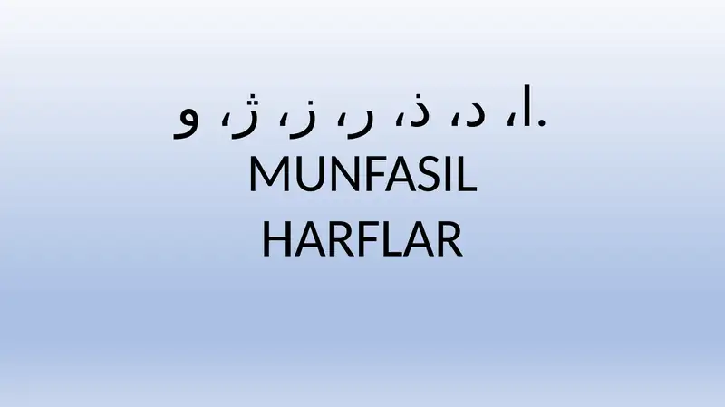 Munfasil harflar