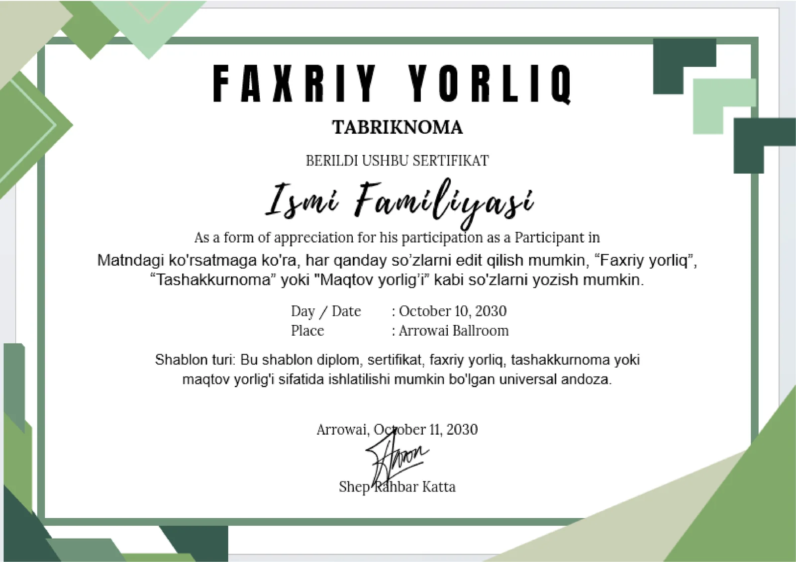 FAXRIY YORLIQ