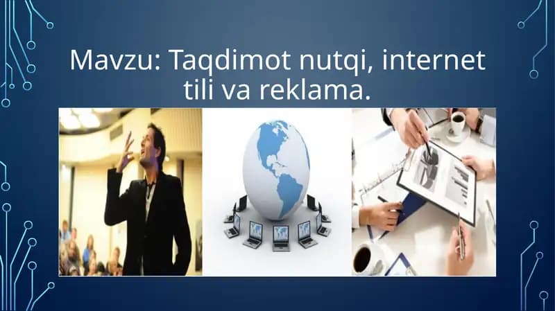 Taqdimotnutqi, internettilivareklama