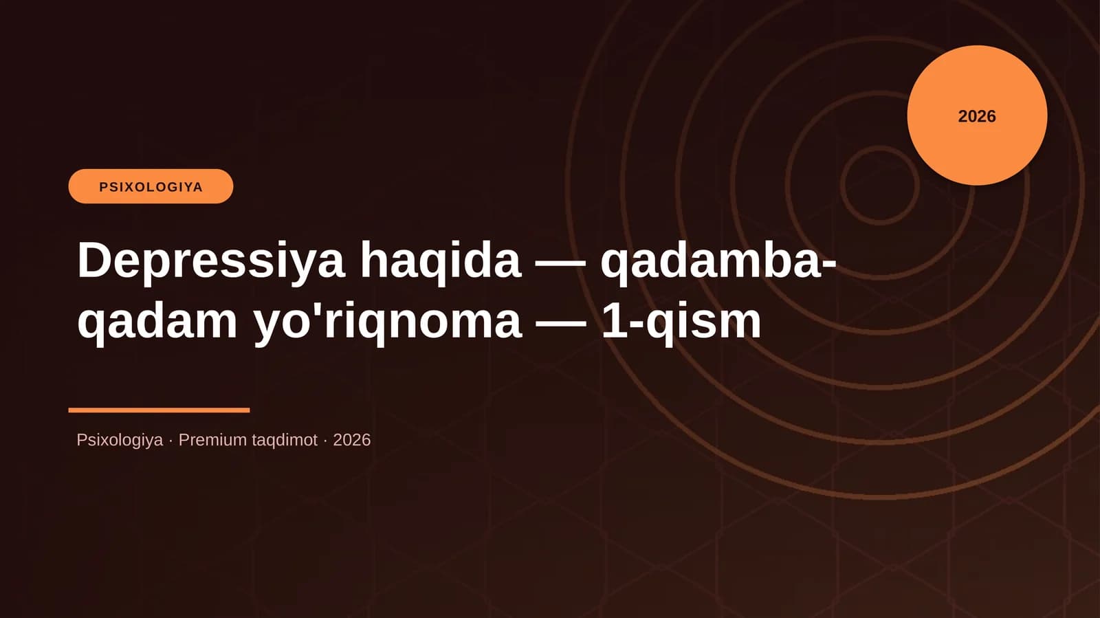 Depressiya haqida — qadamba-qadam yo'riqnoma — 1-qis