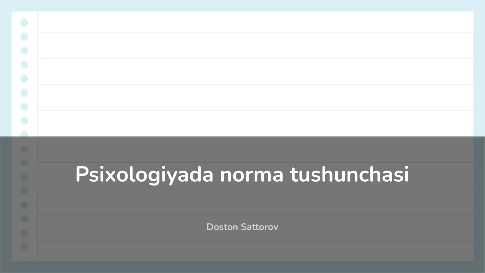 Psixologiyada norma tushunchasi