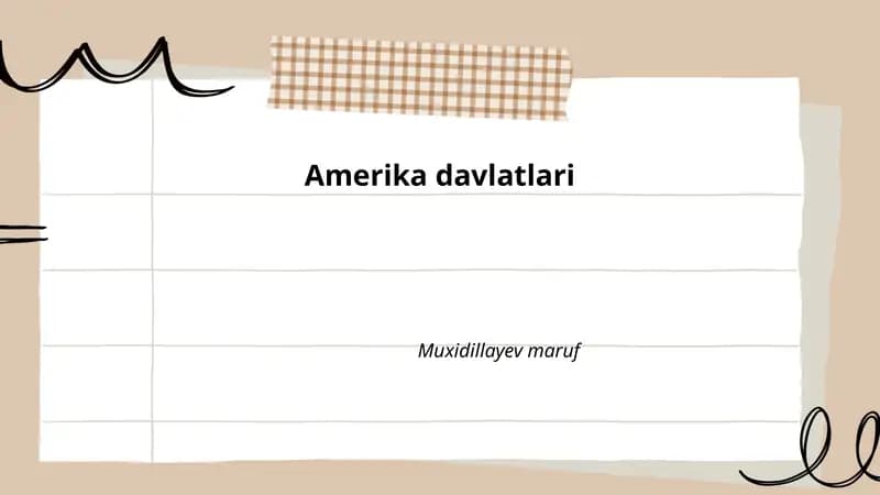 Amerika davlatlari Muxidillayev maruf