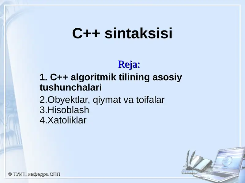C++ sintaksisi