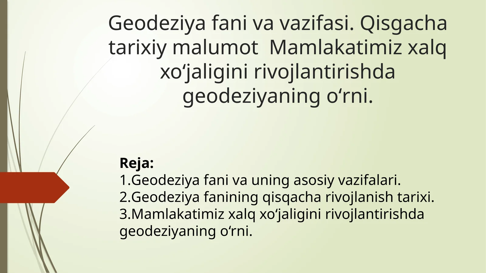 Geodeziya fani va vazifasi