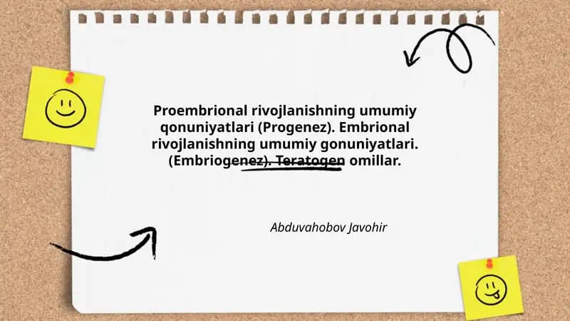 Progenez: taʼrif va proembrional davr bosqichlari