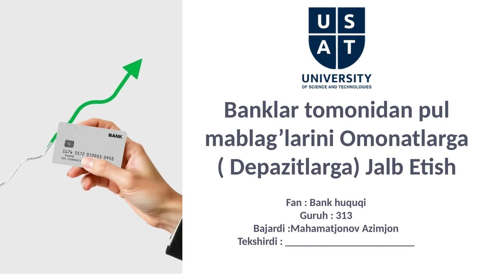 Omonatlarga pul mablag'larini jalb etish