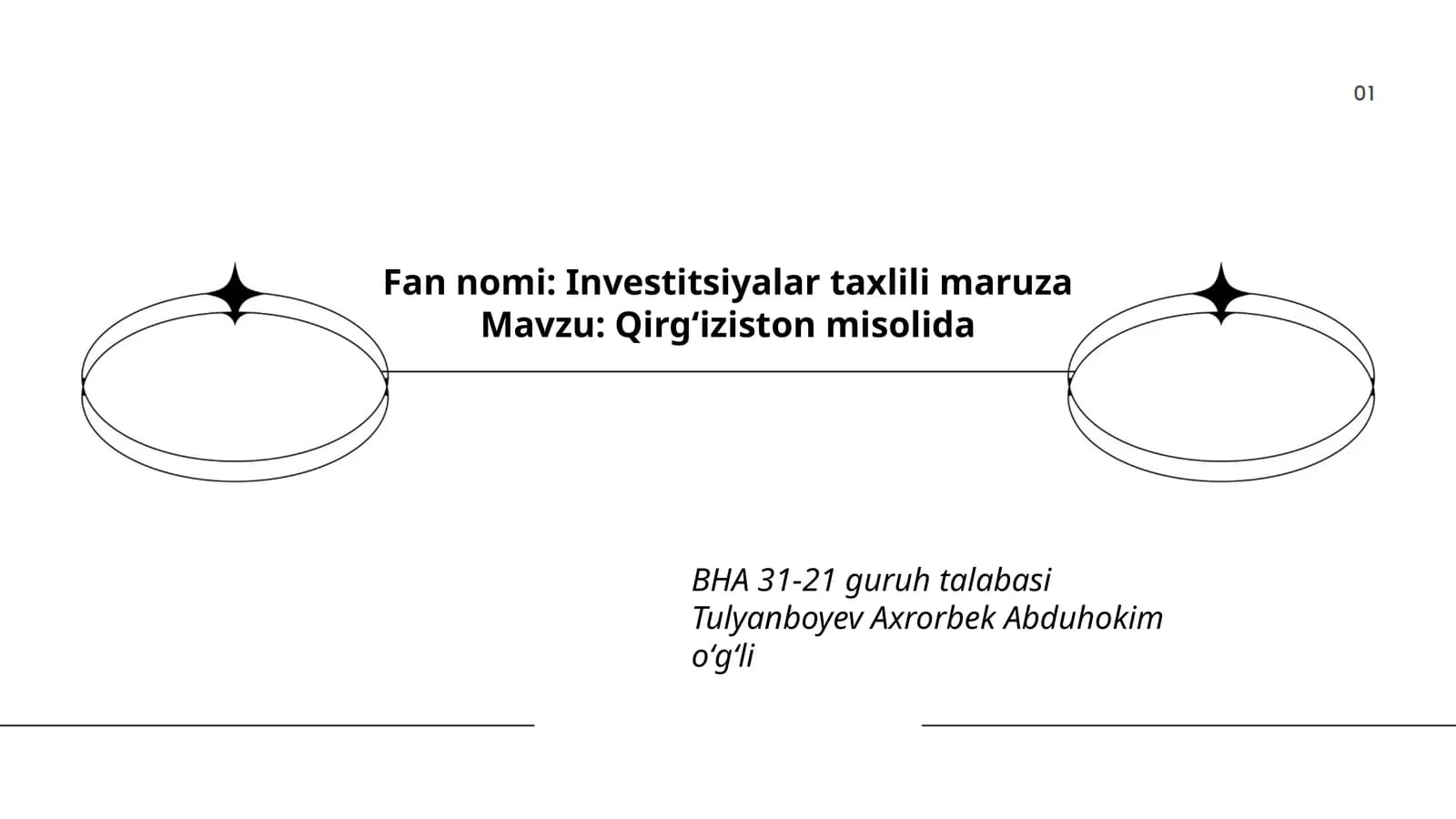 Investitsiyalar taxlili maruza