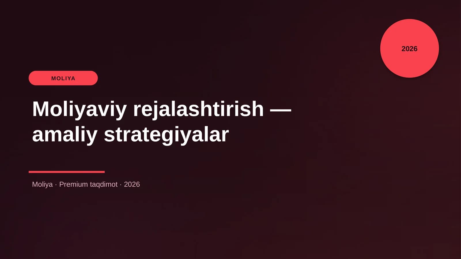 Moliyaviy rejalashtirish — amaliy strategiyalar