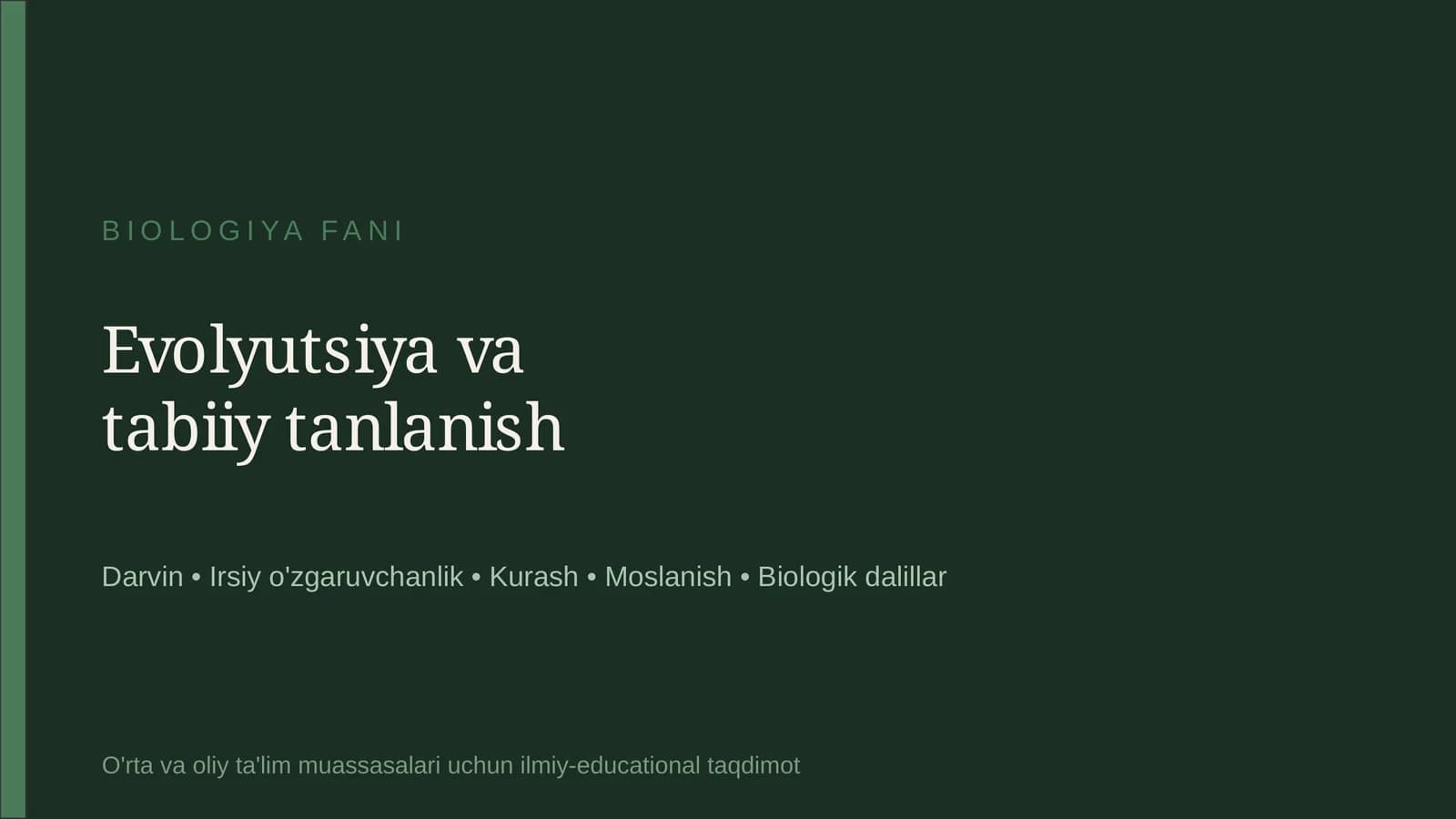 Evolyutsiya va tabiiy tanlanish