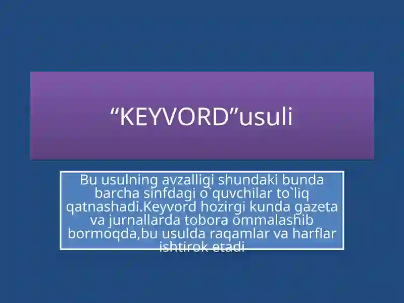 KEYVORD usuli