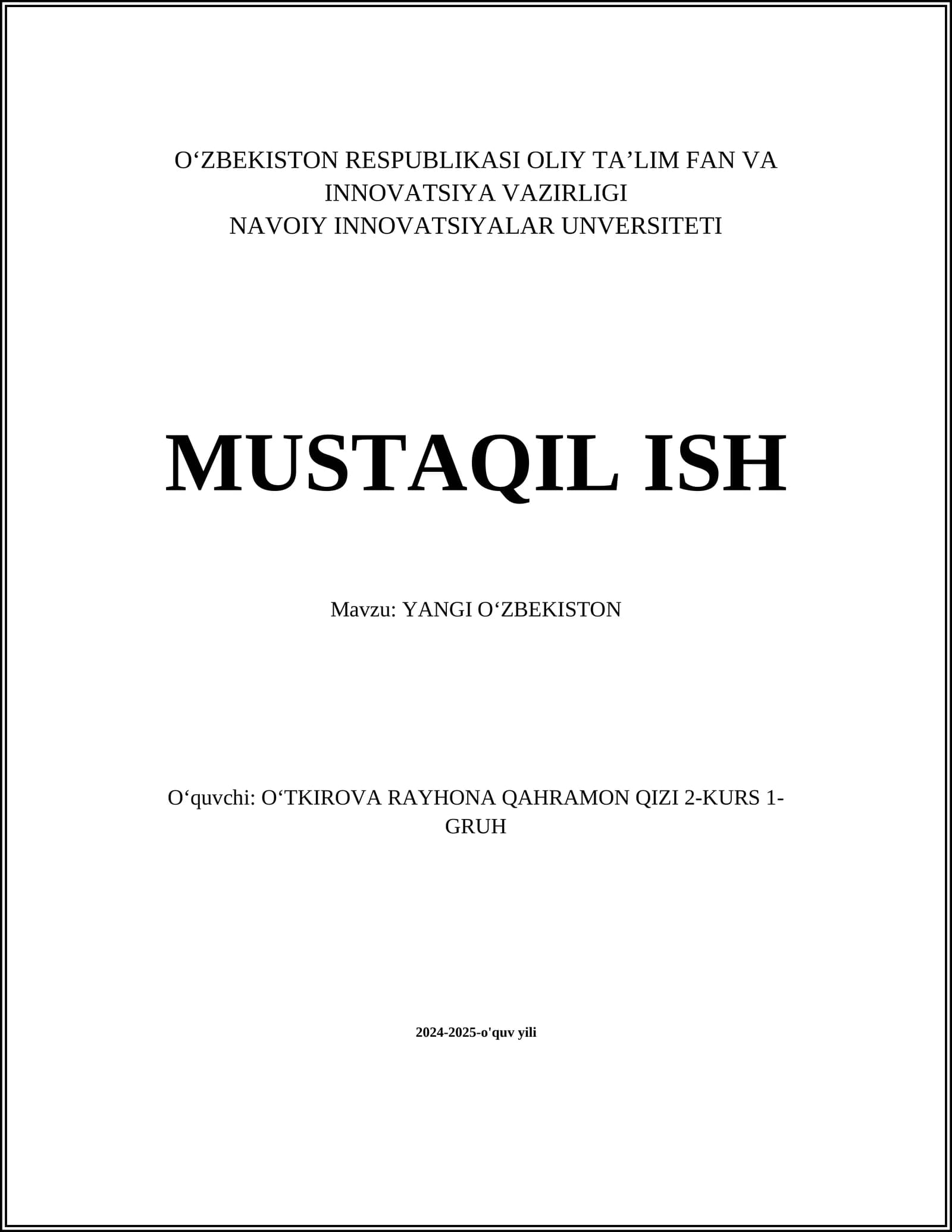 Yangi Oʻzbekiston