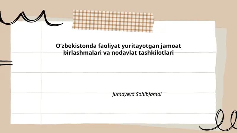 Oʻzbekistondagi jamoat birlashmalarining tarixi
