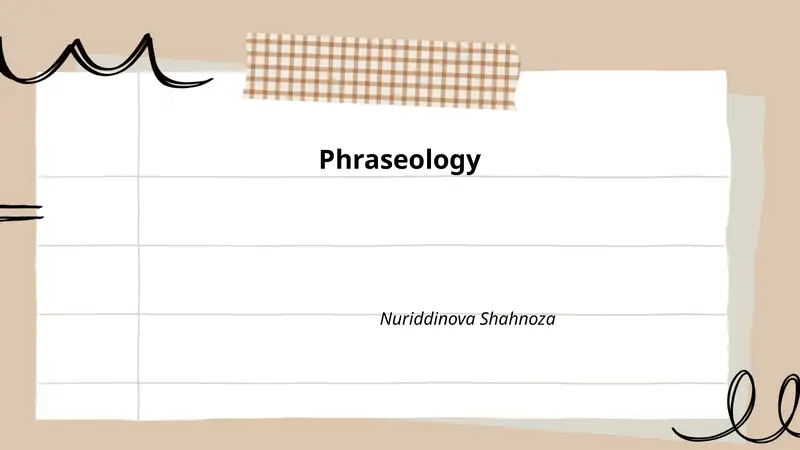 Phraseology
