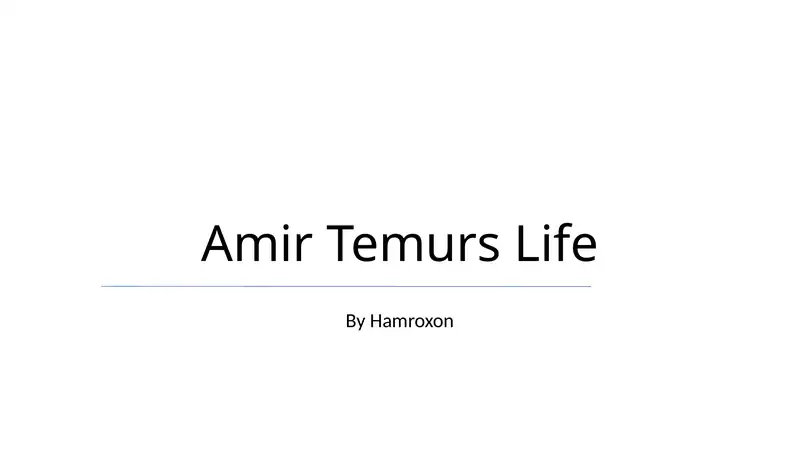 Amir Temurs Life