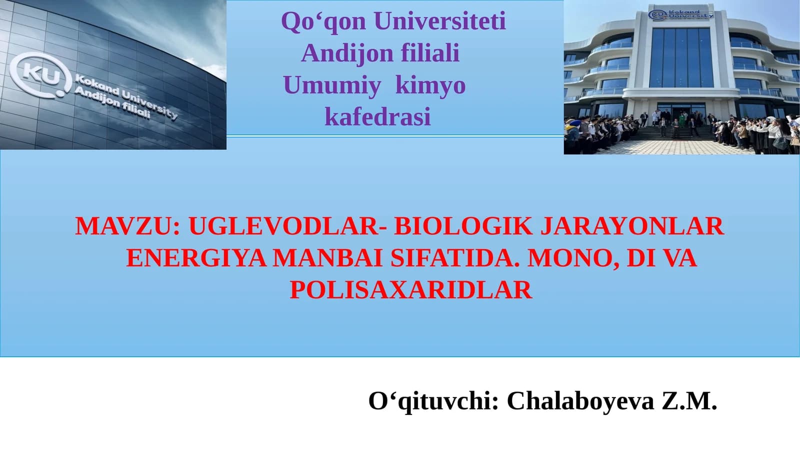 Uglevodlar - Biologik jarayonlar energiya manbai sifatida