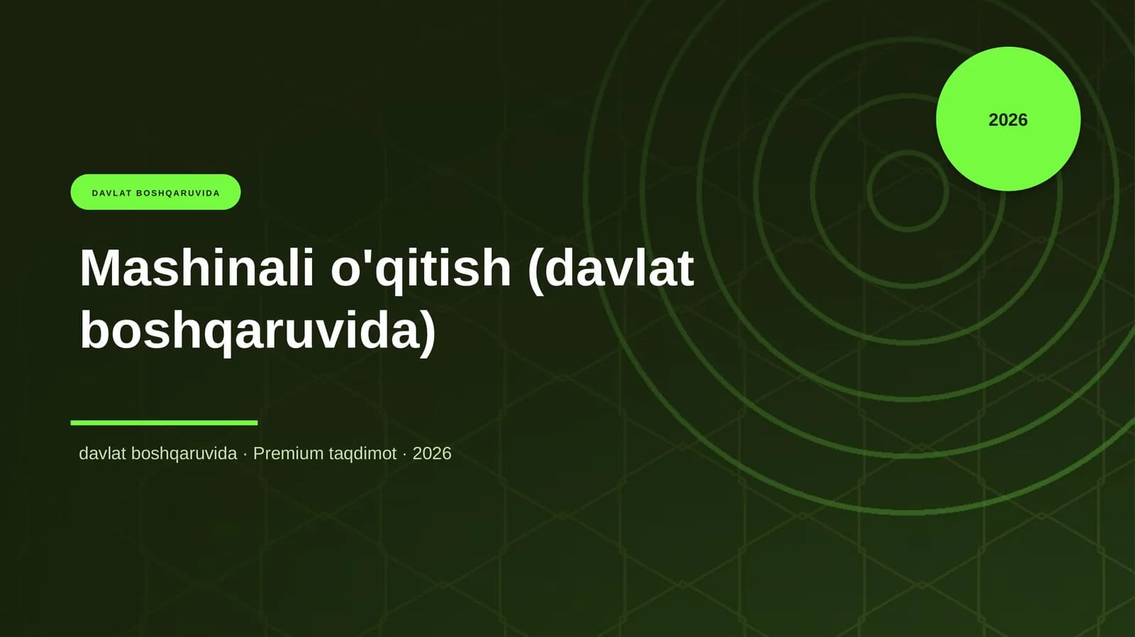 Mashinali o'qitish (davlat boshqaruvida)