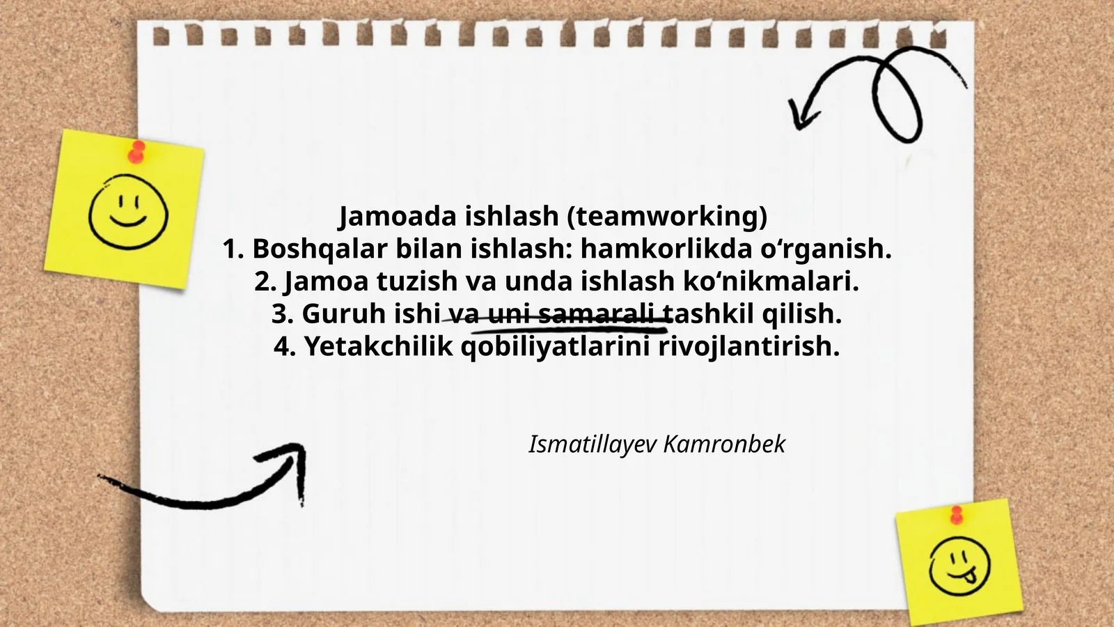 Jamoada ishlash (teamworking)