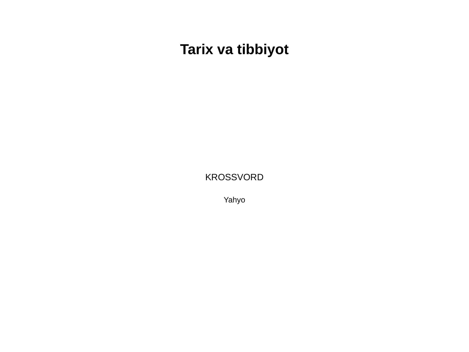 tarix va tibbiyot