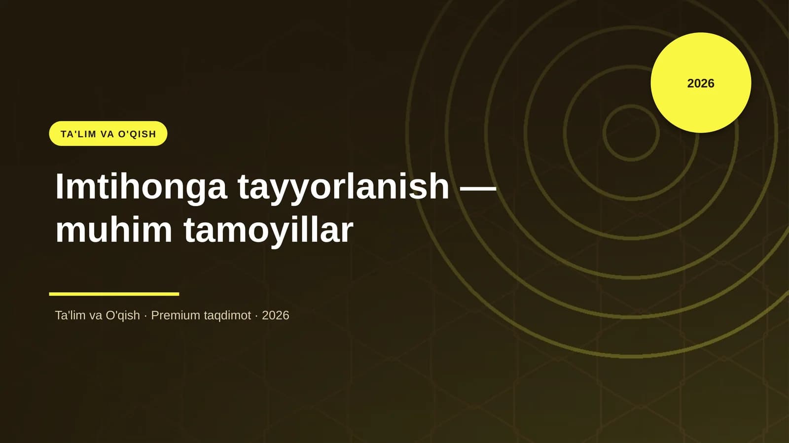Imtihonga tayyorlanish — muhim tamoyillar