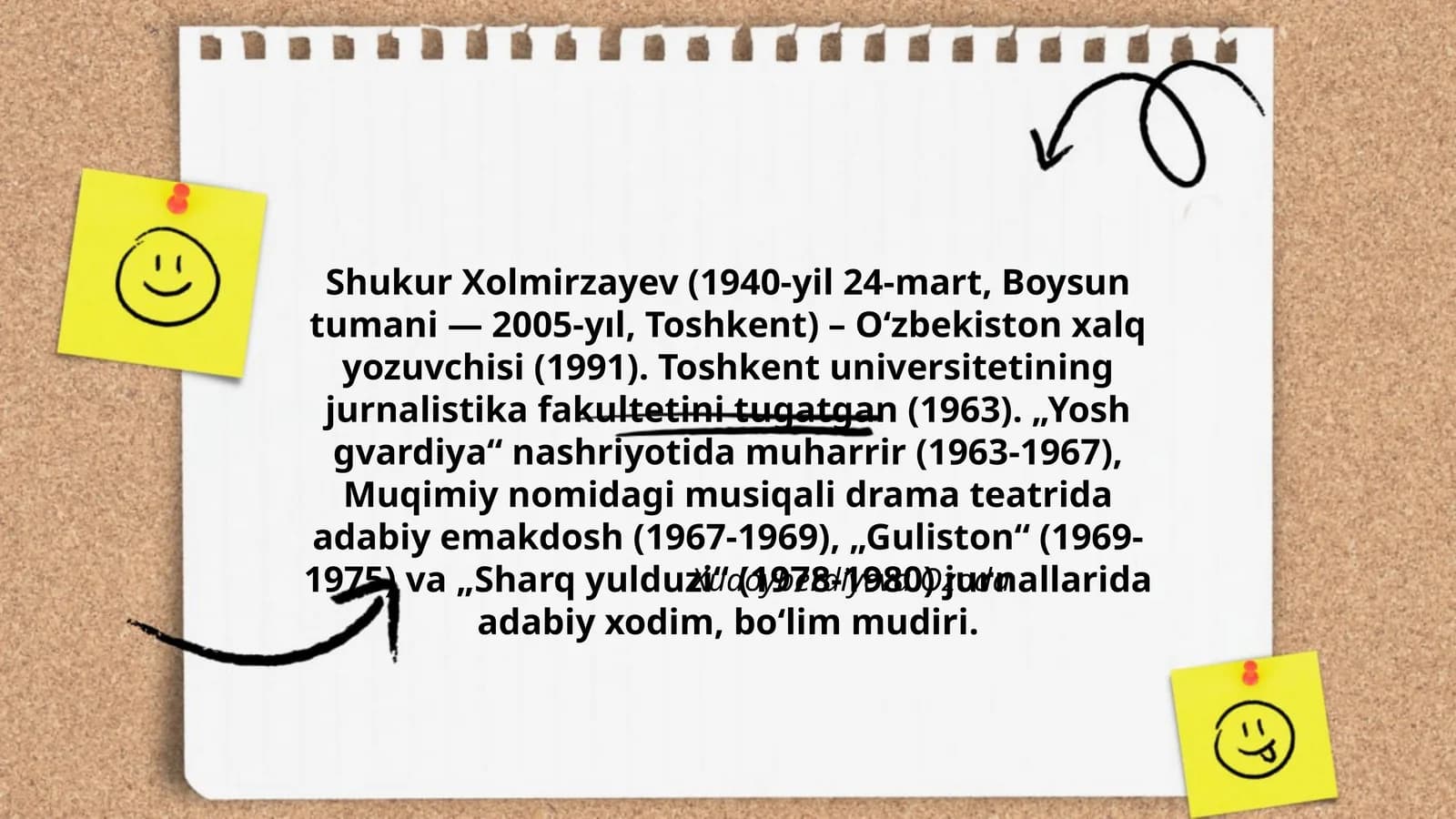 Shukur Xolmirzayev hayoti va ijodi