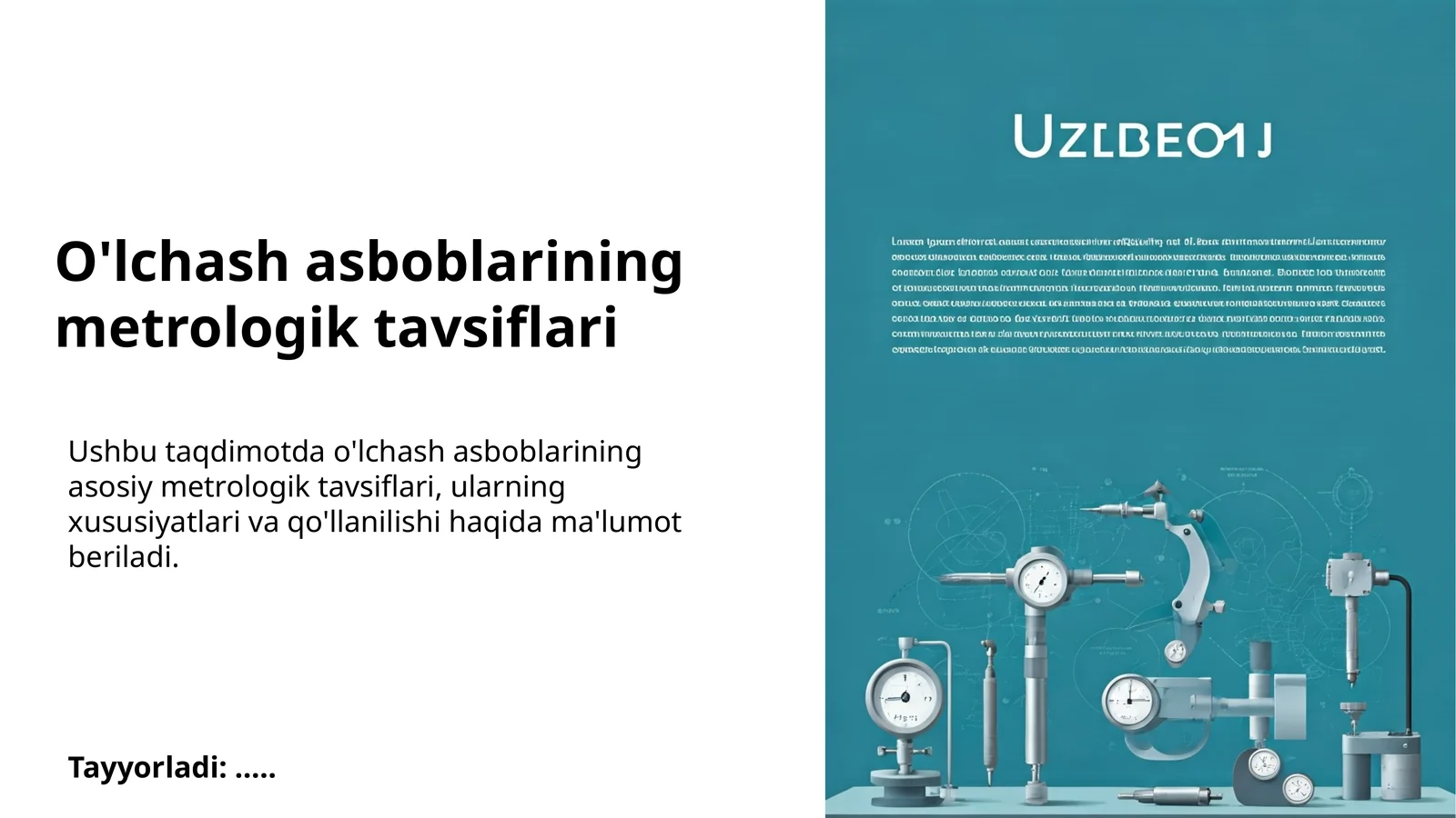 O'lchash asboblarining metrologik tavsiflari