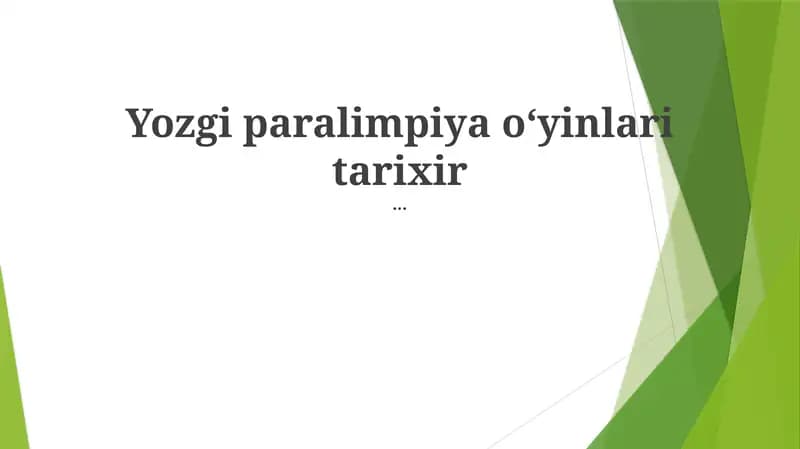 Paralimpiya O'yinlarining O'zbekistondagi merosi