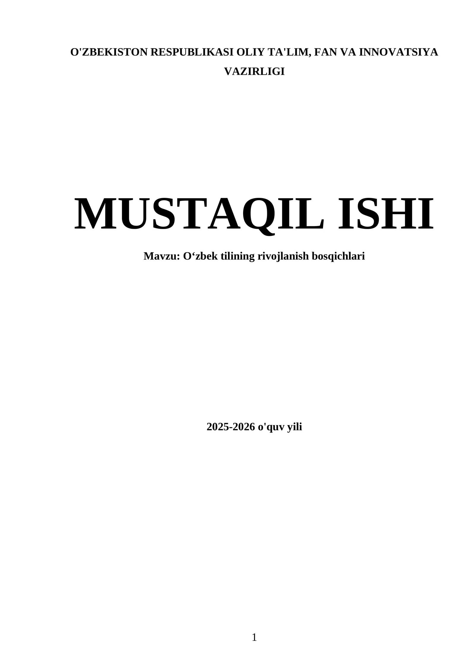 Oʻzbek tilining rivojlanish bosqichlari