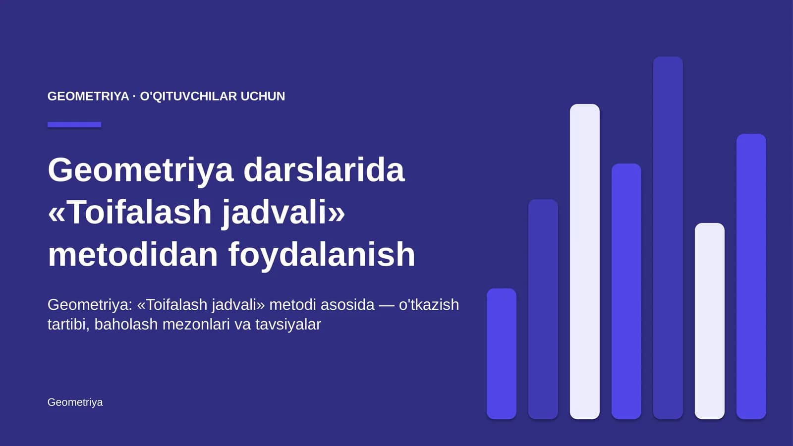 geometriya darslarida toifalash jadvali metodidan foydalanish 6165
