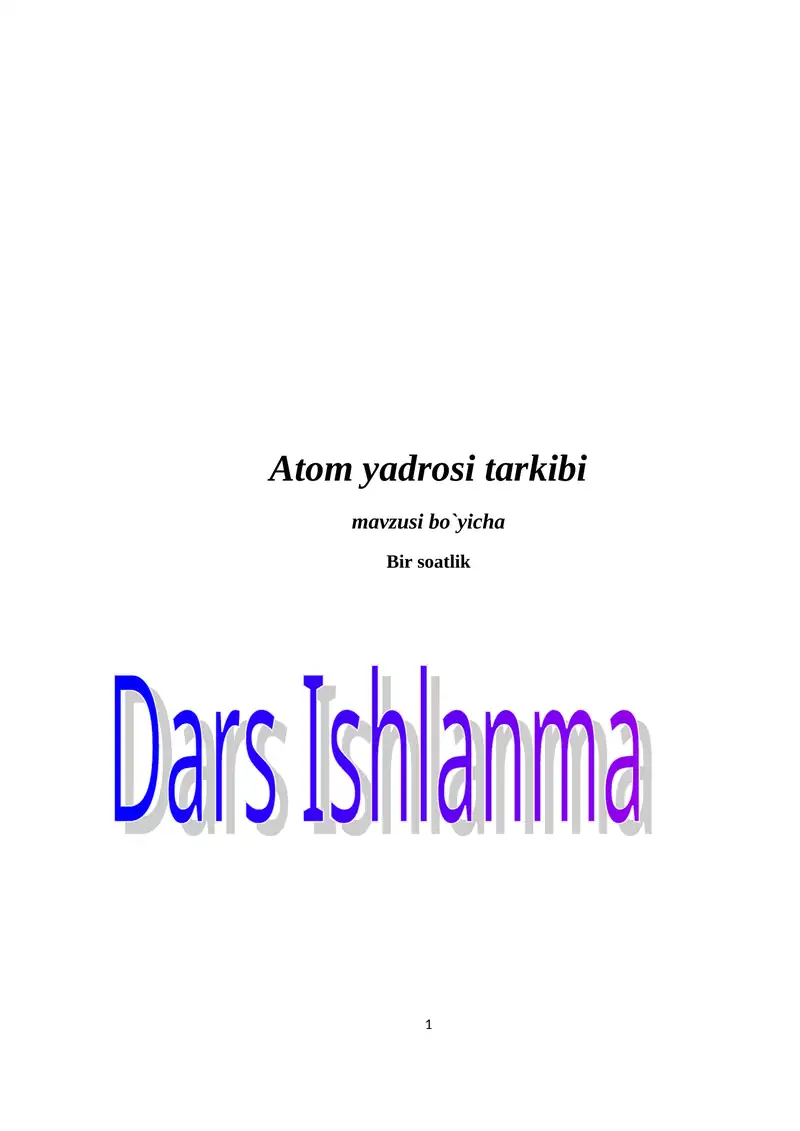Аtom yаdrosi tarkibi