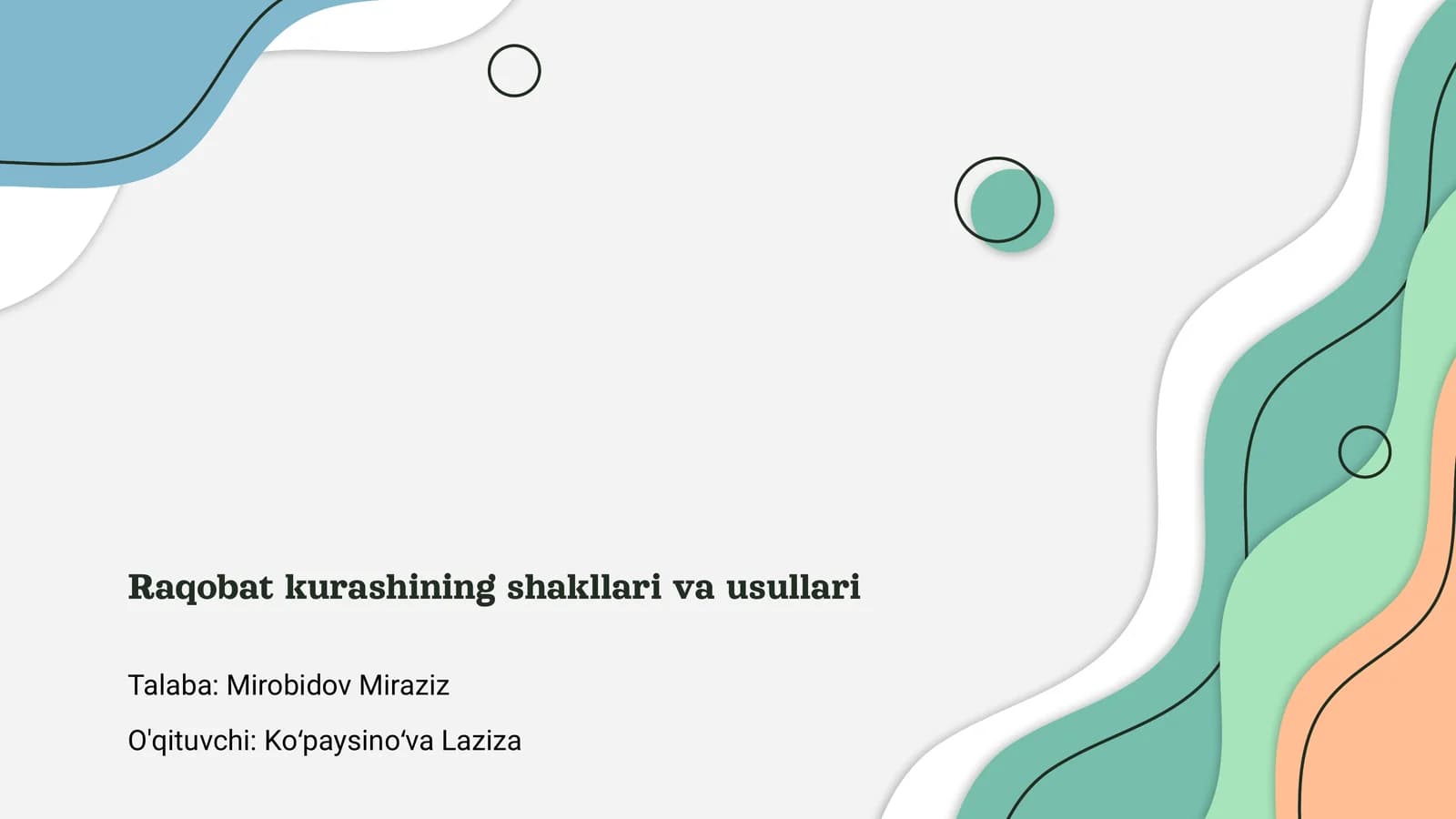 Raqobat kurashining shakllari va usullari