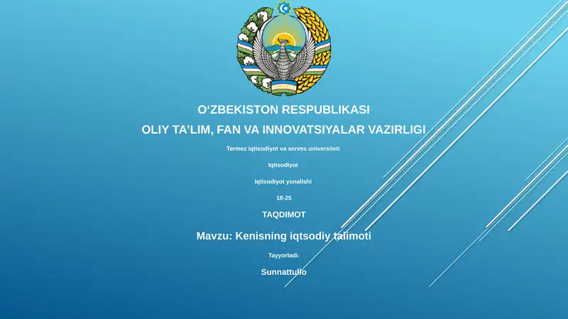 Kenisning iqtsodiy talimoti